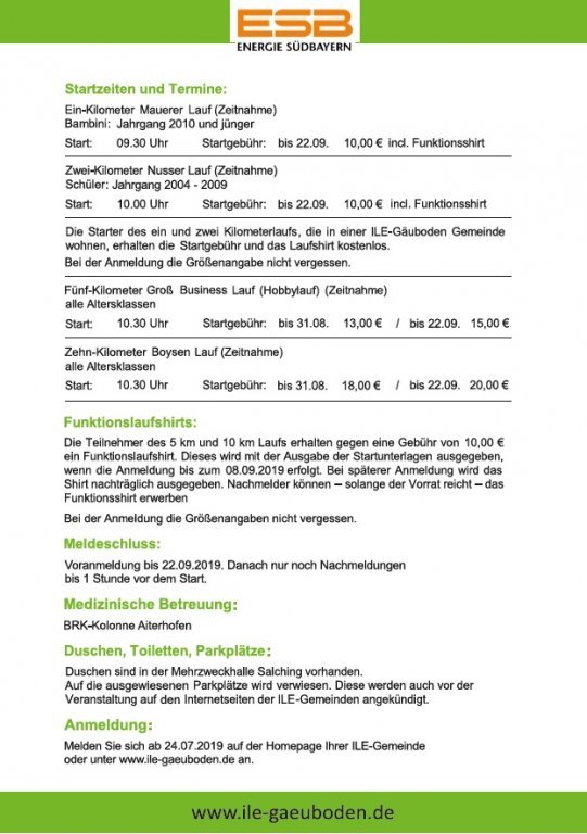 Details zum Ile-Gäuboden Lauf